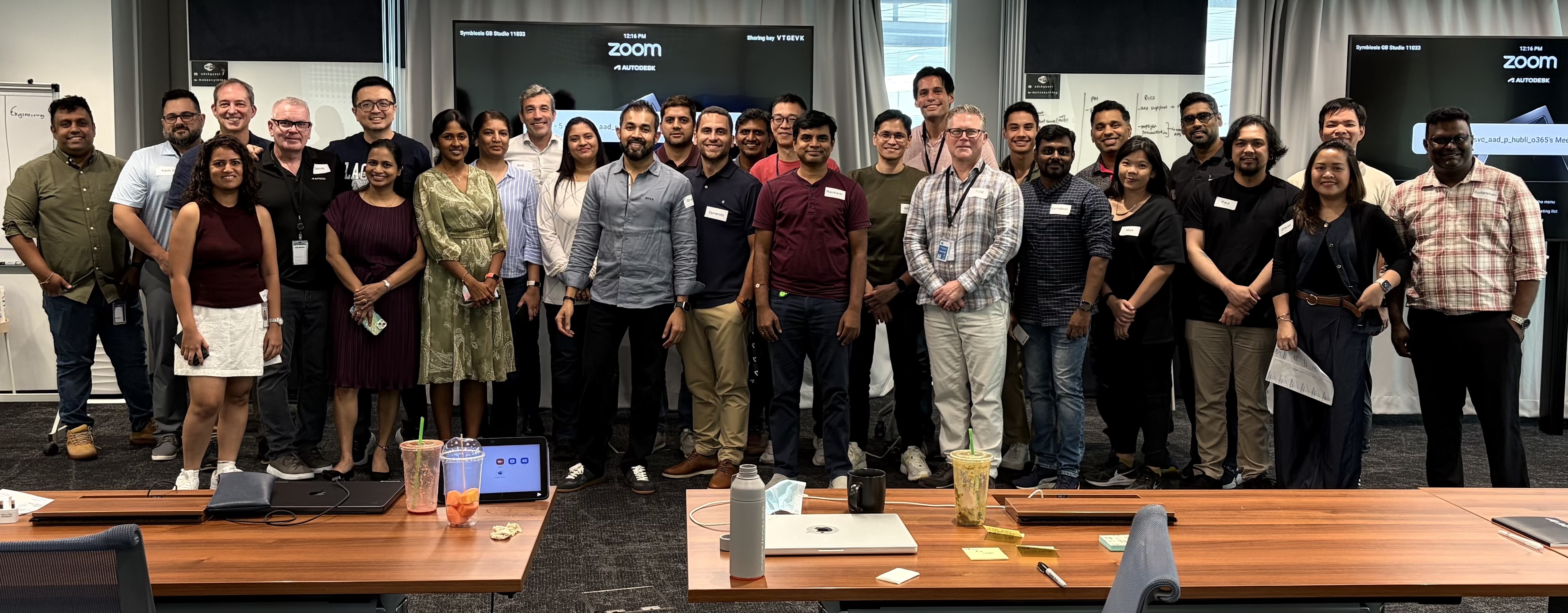 Shantnu Jain with colleagues at an internal cross-team workshop he hosted at the Singapore offsite